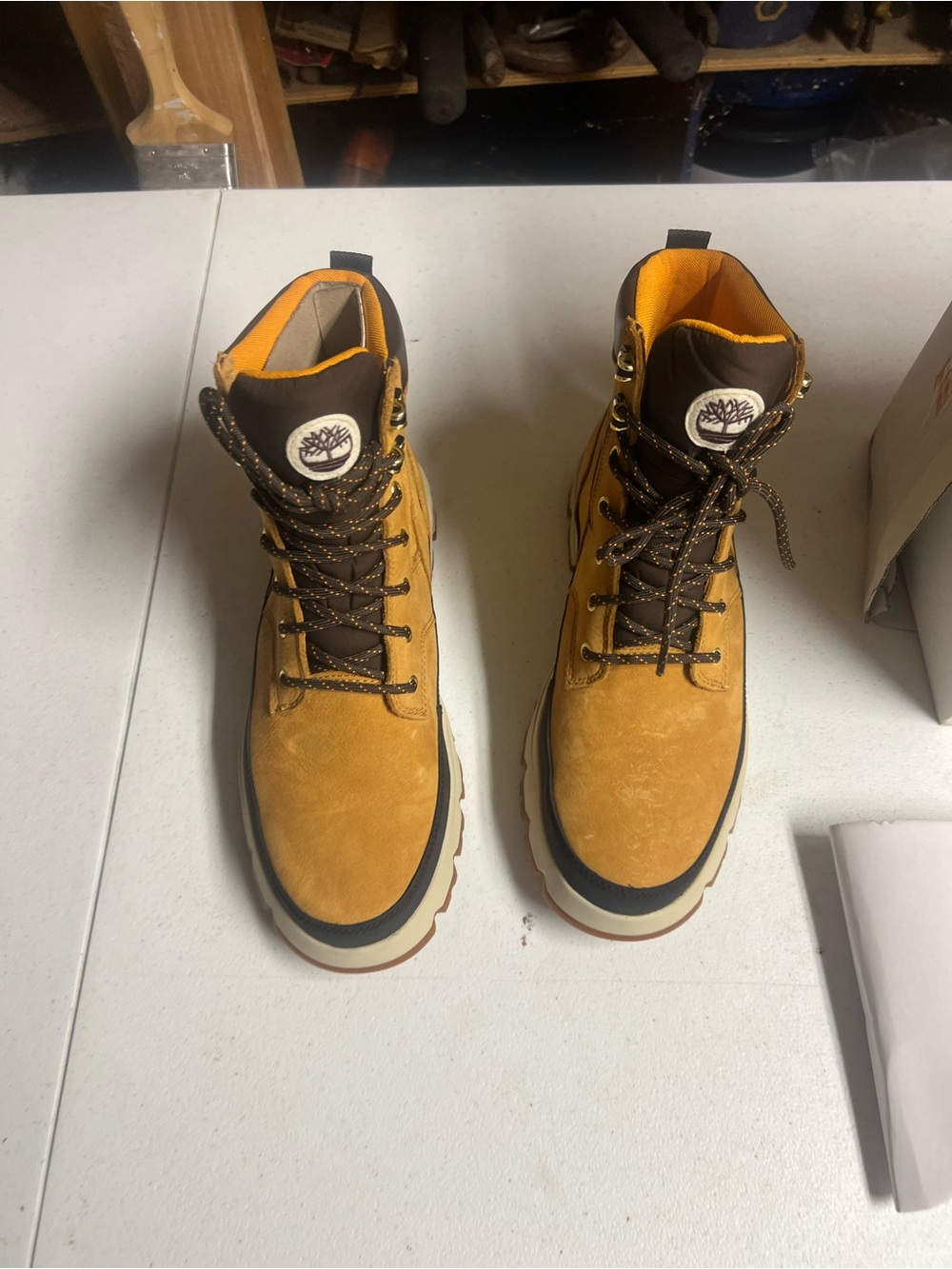 Timberland Men's Wheat and Dark Brown Lace-Up Work Boots